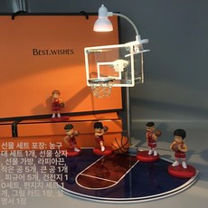 조명 미니 농구대 미니농구 농구골대 데스크테리어 선물, 1개, 빨간색 파란색 코트 선물용