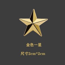 台灣出貨 星星胸針 五星胸針 星級帽徽 員工奬勵金屬五角星胸針 星星肩章裝飾徽章等級胸章 暗黑別針 針扣 造型, 1個, 金色一星（高檔款）1枚