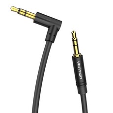 벤션 90도 3.5mm AUX 케이블 0.5m, BAKBD-T, 블랙, 1개
