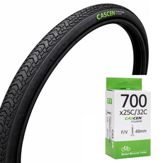 CASCEN 카센 700x32c + 프레스타 48mm 튜브 자전거타이어 로드 픽시 하이브리드, 1개