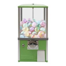 캔디 검볼 자판기 디스펜서 비즈니스용 캡슐 기계 장난감캡슐 25센트 동전 전용 양쪽에 2개 동전이 필요한 머신 노란색, 초록