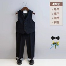 兒童禮服 春季新款英倫條紋西裝套裝 寶寶週歲演出服 男童花童禮服 兒童禮服