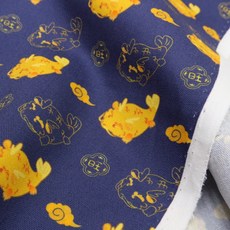 牛津布 鰲魚圖案 手作拼布家飾DIY, 深藍,尺, 1個