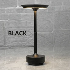 충전 책상 램프 레스토랑 장식 분위기 램프 레트로 휴대용 무선 터치 테이블 LED USB-C, Black / 변경 가능, USB 전원