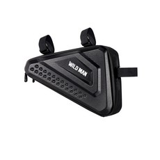 WILD MAN 自行車三角包 車架包 防水耐磨大容量置物包 騎行配件, 黑色, 1個