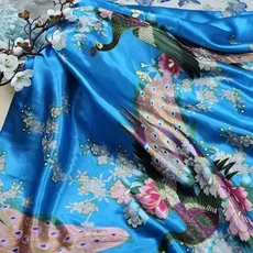 실크원단 프린트 시뮬레이션 실크 새틴 원단 기모노 DIY 바느질 꽃 가정 가구 장식 재료 천 200x150cm, 29) 29  200x150cm, 1개