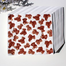 테디베어 미니 코팅 유산지 / (16.5x18cm) 펄프 도시락 디저트 배달 샌드위치 케이크 제과제빵 식품포장지 왁스페이퍼, 1개, 500개입