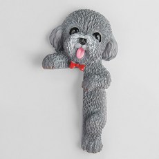 可愛狗法鬥開關裝飾墻貼保護套現代簡約樹脂動物3d立體插座貼創意kun, 白鬍子右立泰迪