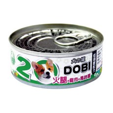 貓狗夢公園 DOBI 多比小狗罐 80g，多種口味選擇，補充狗狗所需營養，無添加人工色素及防腐劑, 1個, 火腿