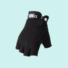 JES sports 하프컷 프리미엄 낚시 장갑, 블랙