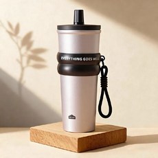 LUCKY 不鏽鋼保溫杯, 1個, 多喝水【銀】贈提繩710Ml