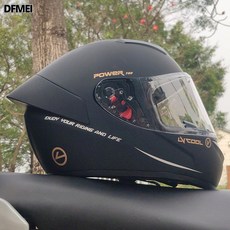 DFMEI 摩托車頭盔男女大尾翼全盔女四季全覆式機車冬季摩托安全帽, 1個, A+暗黑世界-透鏡:C3-M【55-57】