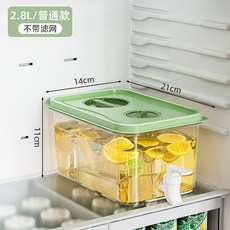 冷水壺 露營水壺 冰箱冷水壺 水果茶涼壺 家用大容量裝水飲料桶 冰水杯 果汁食物收納盒 冰箱水壺 帶水龍頭, 1個, 升級款2.8L【計時器/水龍頭】
