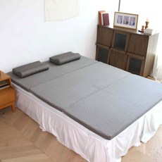 잠앤잠 코일에어 3단 접이식 냉감 토퍼 매트리스(싱글), 그레이