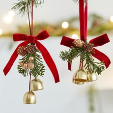聖誕節裝飾品2025新款聖誕樹掛件蝴蝶結鈴鐺掛飾場景佈置道具掛飾, 單鈴鐺,聖誕鈴鐺掛件, 1個