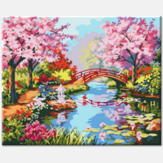 모모픽스페인팅 DIY명화그리기 40x50cm, J60 오리엔탈 가든, 1개