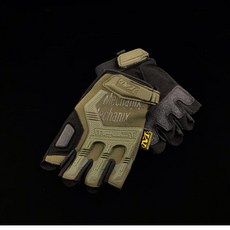 자전거 장갑 소가죽 전술 스포츠 스키 풀핑거 통기성, 1개, 하프핑거 올리브그린