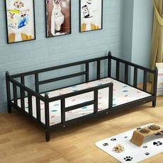 침대 철제 대형견 프레임 펫침대 반려동물 쇼파 야외 고양이 방석 리트리버 접이식 하우스, D. 블랙 4면, A. 중형M