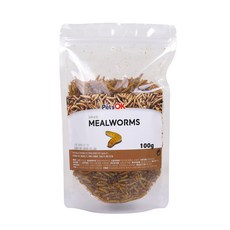 PetsOK 건조 밀웜 앵무새 메추리 병아리 사랑앵무 고슴도치 파충류 햄스터 먹이, 1개, 100g