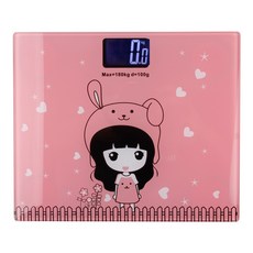 디지털 사각 백라이트 체중계, 핑크, 1개
