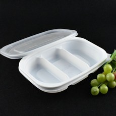 3칸 사각 반찬 포장 용기 GP-2002-3A 백색 100세트