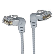 벤션 CAT6A UTP 360도 회전꺽임형 울트라슬림 초고속 기가 랜선 그레이 IBOH, 5m, 1개 5m, 1개