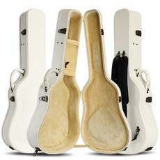 기타 하드케이스 통기타 가방 클래식 충격흡수 어쿠스틱 케이스 숄더, 18. 40/41인치 화이트 숄더