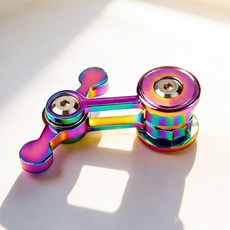 1+1고품질신상혼돈진자전면메탈핑거자이로 자유로운왕복운동블랙테크스트레스해소완구 데스크감압인기아이템, 2개, 마음대로 배치[업그레이드 버전] 화려한 색상