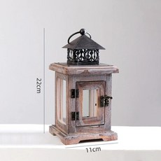 빈티지 나무 랜턴 캔들 홀더 미적 감각의 걸이형 홈 데코 웨딩 룸 뒷마당 발코니 장식, 1. Coffee-colored, 기본