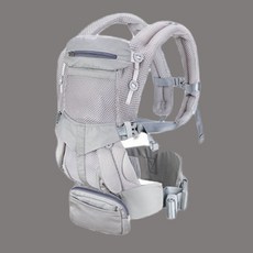 多功能婴儿背带新生儿腰凳二狗背带抱娃神器解放双手外出座椅轻便, 灰网