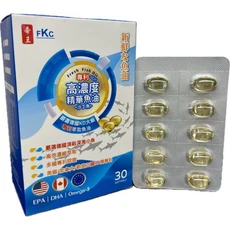FKC 德昌事業高濃度魚油軟膠囊 德國KD大廠專利萃取 富含Omega-3 EPA/DHA, 1個, 30顆