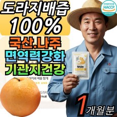 국산 나주 도라지배즙 100프로 배도라지즙 식약처인증 스틱 아기 순수 식품 행복 대용량 [건식미남], 1세트, 100g