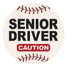 긱베어 시니어 드라이버 차량용 자석 마그넷 Senior driver 어르신 운전중 실버 운전자 자동차, 야구공, 1개 야구공, 1개