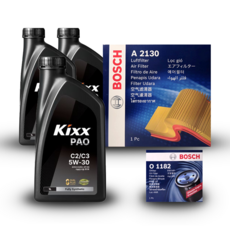 포르테 (TD) 1.6 LPG 엔진오일세트 킥스 파오 C2C3 5W30 PAO, 킥스 파오 C2C3 엔진오일세트, 올인원세트▶오일세트+에어컨필터+클리어와이퍼좌우