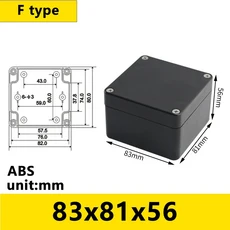 검은색 야외 방수 인클로저 플라스틱 상자 프로젝트 악기케이스 정션 박스 하우징, 14 FB83X81X56
