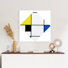 더 아트 컴퍼니 몬드리안 추상화그림 22종 집중력 창의력 향상 아이방 사무실 작업실 인테리어 명화그림, 10. PM-마름모 구성 2