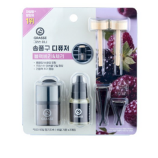 불스원 뉴 그라스 미니 송풍구 차량용 디퓨저 10ml 본품 + 10ml 리필, 블랙베리 & 체리, 1세트