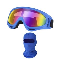 LJDJ 사이클링 스포츠 고글 모토크로스 라이딩 하이킹 보호 방한모 사이클링 마스크 UV 보호 스카프 여름 쿨링 넥 게이터 남성 여성용, Blue/Colorful+mask, 1개