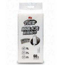 力可潔 瞬吸水洗廚房紙巾-掛抽式(60張), 1個, 60張