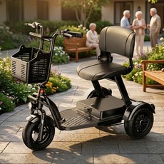 실버윙즈 어르신 세발 전기자전거 삼륜 출퇴근 48V 전동 킥보드 노인스쿠터, 36V, 12AH 50km, 레드