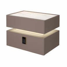 好的家居 懸浮感智能床頭櫃 多功能床頭櫃 床邊櫃 智能收納邊櫃, 香檳灰-升級密碼鎖, 1件