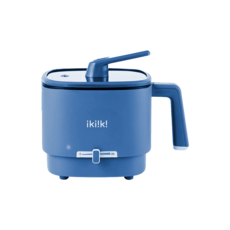 iki!k! 雙電壓輕旅隨行鍋 IK-TK4302，迷你多功能電煮鍋，旅行必備，全球通用，輕巧便攜, 藍色 IK-TK4302