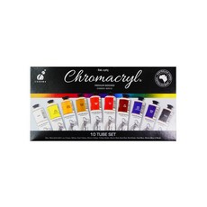 【時代中西畫材】澳洲 Chroma 學生級壓克力 10色 盒裝 75ml