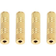 루소피 3.5mm 암수암수 AUX 어댑터 골드 아연 합금 헤드폰 잭 스테레오 커플러 플러그 앤 플레이 오디오 커넥터 차량 및 가정용 기기용 4개, Lusofie 3.5mm 암 AUX 어댑터 금도금 아연