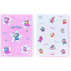 비브랜드 짱구 산리오캐릭터즈 6포켓 1지퍼백 클리어화일 캐릭터 수납 지퍼화일, 팝(화이트)(770475)