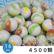 16mm 牛奶彩花玻璃珠 散裝, 一袋約25kg