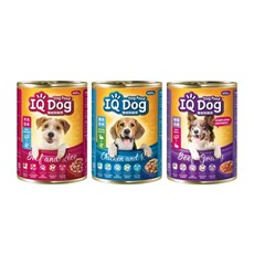 IQ Dog 聰明狗罐頭 400gx24罐 大罐 狗罐 狗罐頭, 1個, 牛肉+米-24罐