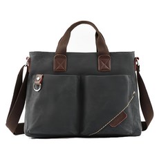 男側背包 商務休閒帆布包 台灣24H現貨 男用包包 男生手提斜背包 公事包, 黑色