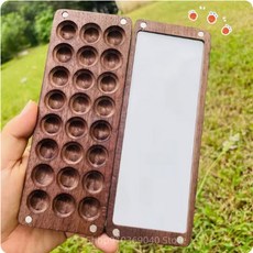 페인트 LAS 1ML 미술 아티스트 트레이 나무 24 용품 팔레트 상자 휴대용 AQUA 수채화 그림 여행, 24 color rry wood