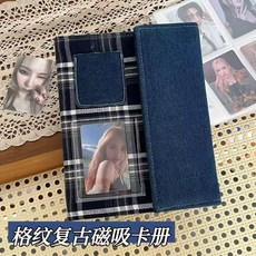 復古風A5四宮格條紋卡冊 3寸小卡收納冊, 1個, 僅補充內頁 不夠再加哦 ,三寸4格內頁10頁 可放80張